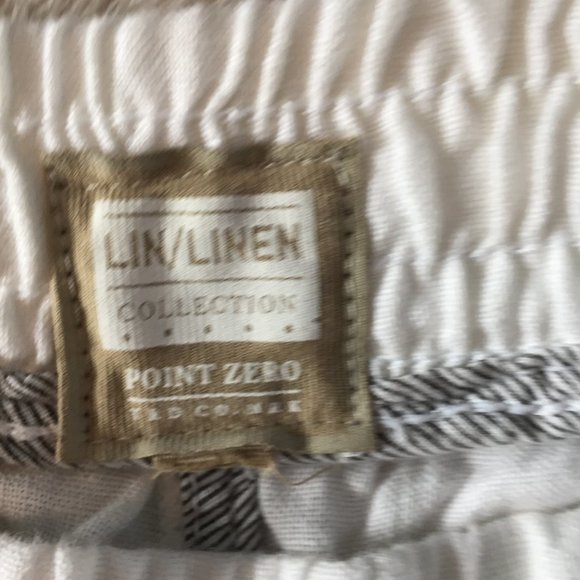 ❤️4/$20 POINT ZERO white linen carpi shorts - Picture 6 of 6